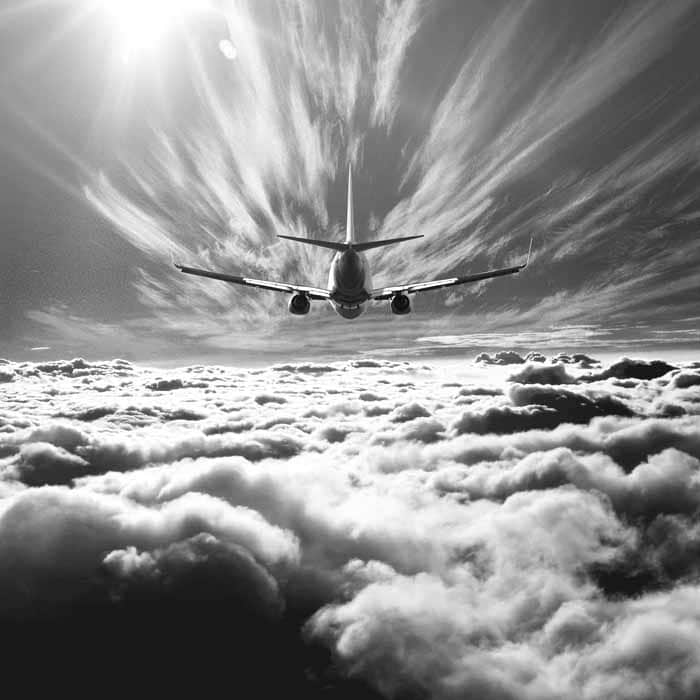Plane above the clouds