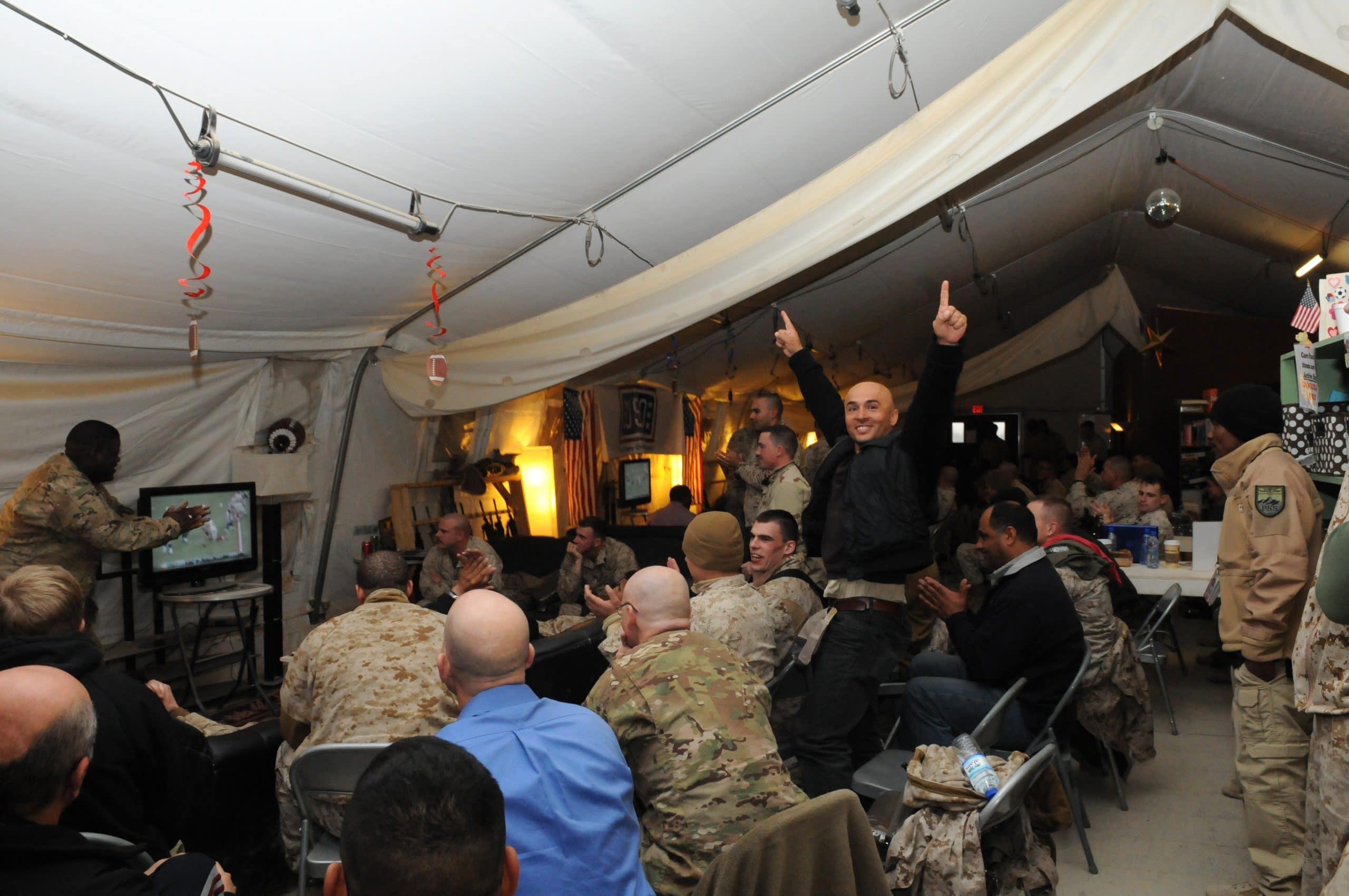 Troops watch Super Bowl XLVI in Afghanistan