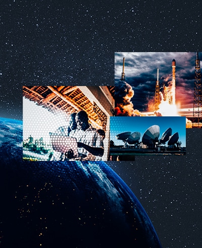 Intelsat global network image collage